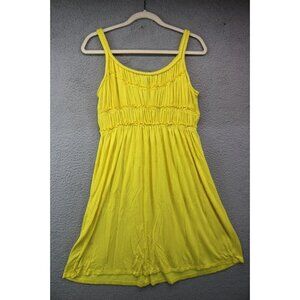 Spense Yellow Braided Straps Babydoll Sundress-Size Large-Viscose